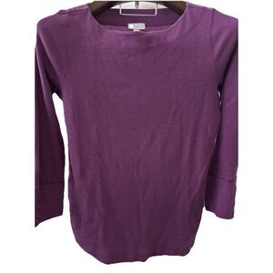 J.Jill Cotton M Blend Raspberry Plum Women‎ Sweater Size Waffle Knit Pattern